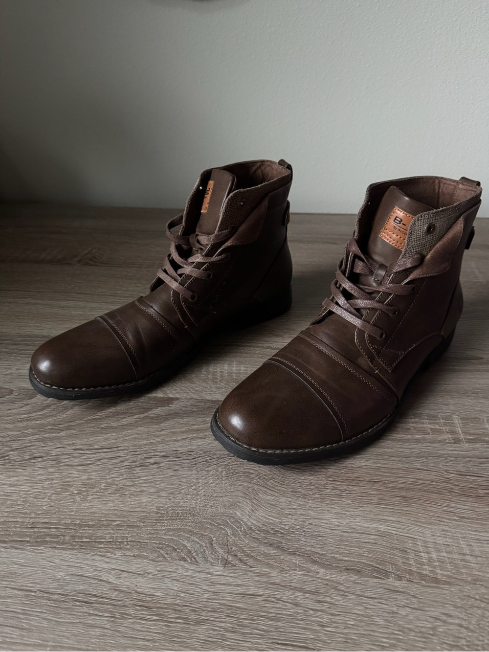 Bullboxer B-52 Vinny Brown Combat Boots‎ Men's US 12 Lace Up Ankle Boots